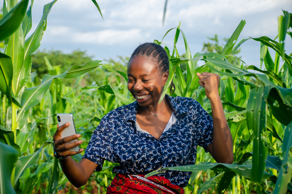 Farmer on phone